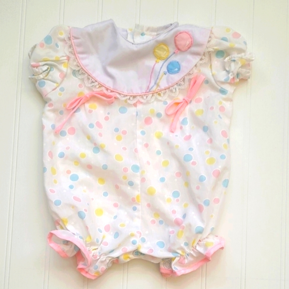 Vintage Polka Dot Kids One Piece Romper